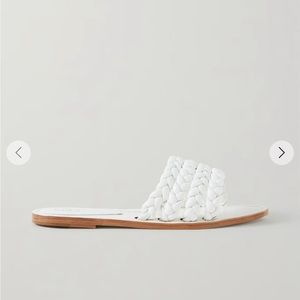 *NWT* Porte & Paire white braided flat sandals, size 39 / 8.5